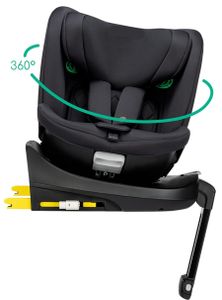 כיסא בטיחות ובוסטר מסתובב Harris 360º מלידה ועד גיל 8 עם הגנת צד מורחבת - שחור