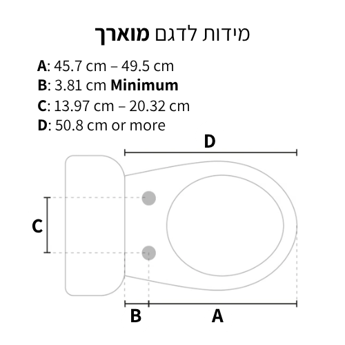 מושב אסלה בידה מוארך ברונדל Brondell EcoSeat S101 ניגא ללא חשמל | לבן