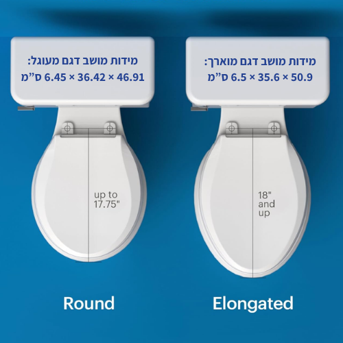 מושב אסלה בידה מוארך ברונדל Brondell EcoSeat S101 ניגא ללא חשמל | לבן