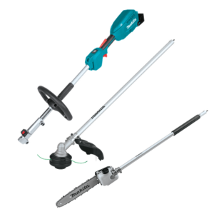 יחידת הנעה נטענת Makita 18V LXT Brushless עם חרמש 13 אינץ' ומסור שרשרת 10 אינץ' ללא סוללה ומטען