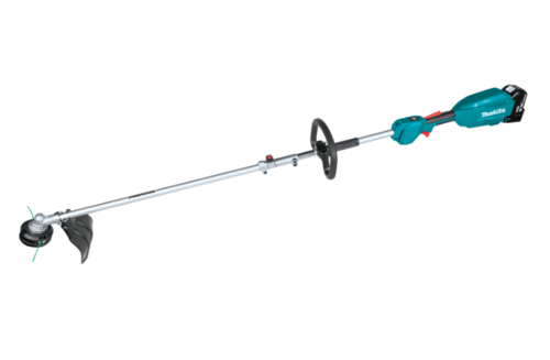 יחידת הנעה נטענת Makita 18V LXT Brushless עם חרמש 13 אינץ' ומסור שרשרת 10 אינץ' ללא סוללה ומטען