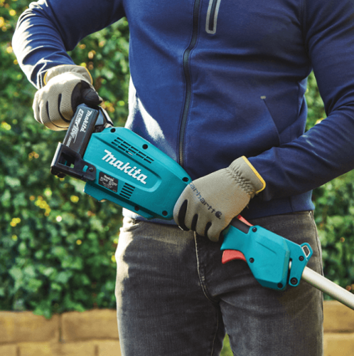 יחידת הנעה נטענת Makita 18V LXT Brushless עם חרמש 13 אינץ' ומסור שרשרת 10 אינץ' ללא סוללה ומטען