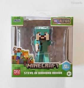 Jada Minecraft Metalfigs Steve in Diamond Armor - Die-Cast Figures, 2.5" Scale 