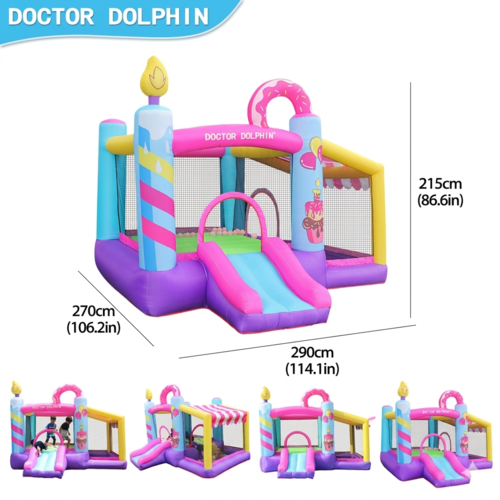 מתקן קפיצה מתנפח עם מגלשה דגם DD-72002 מבית Doctor Dolphin