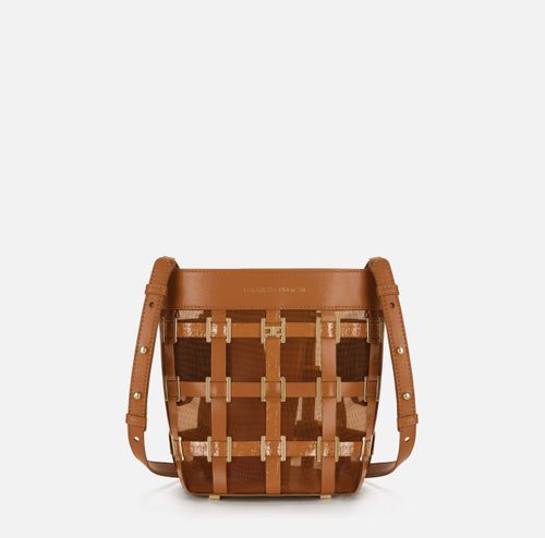 Mesh bucket bag with rings