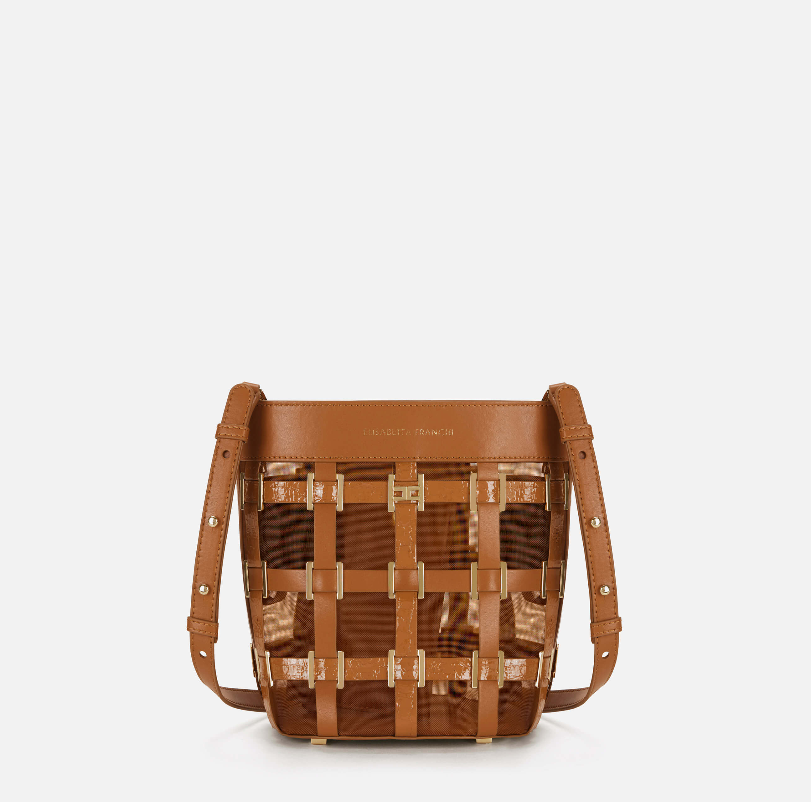 Mesh bucket bag with rings