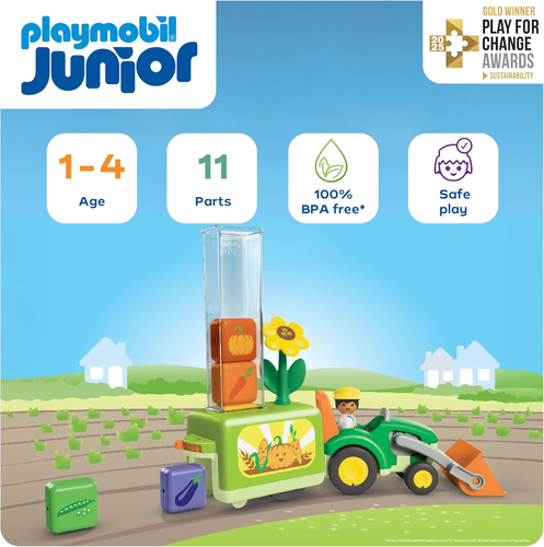 JUNIOR – טרקטור איסוף ירקות 11 חלקים דגם 71773