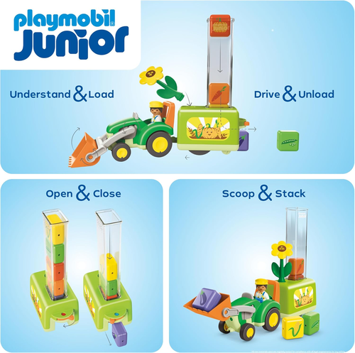 JUNIOR – טרקטור איסוף ירקות 11 חלקים דגם 71773