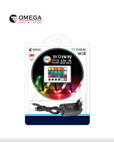 קיט סרט לד IP20 5A RGB כולל שלט 10 מ'