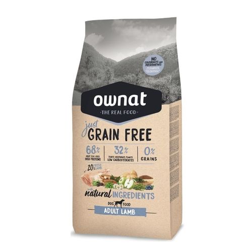 אוונט פריים ללא דגנים כבש לכלב בוגר | Ownat Grain Free Prime Lamb Adult Dog