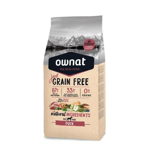 אוונט פריים ללא דגנים ברווז לכלב בוגר | Ownat Grain Free Prime Duck Adult Dog