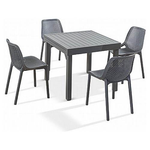 שולחן לגינה סיריס - אלומיניום צבע אפור 90/180 ס