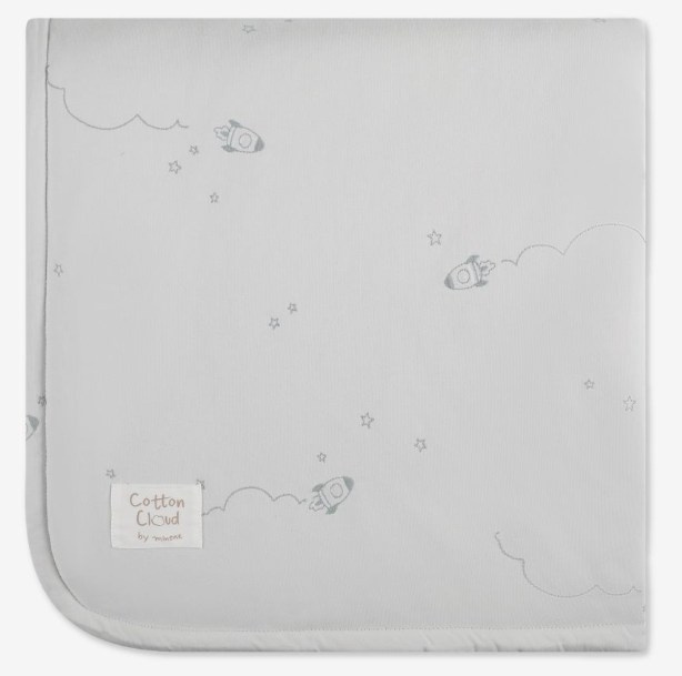 שמיכת ג׳רסי עם מילוי Cotton Cloud תכלת Minene