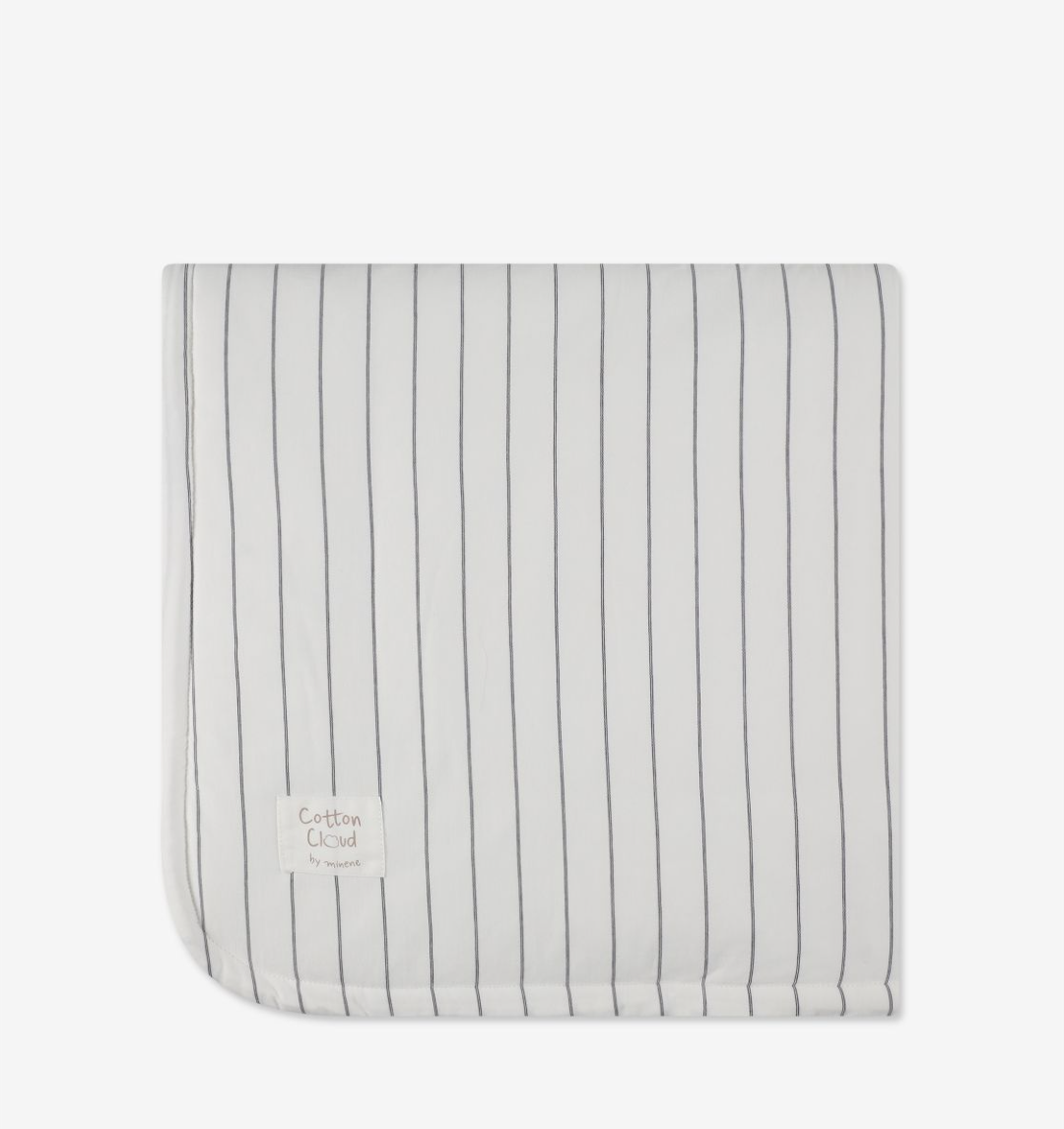 שמיכת ג׳רסי עם מילוי Cotton Cloud שחור לבן Minene