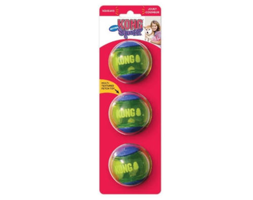 KONG קונג SQUEEZ שלשיית כדורים RED מצפצפים M