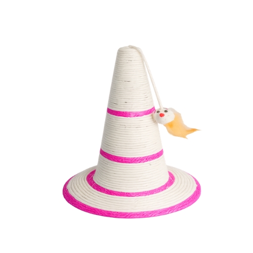 קונוס גירוד לחתול 85*32*32 לבן ורוד