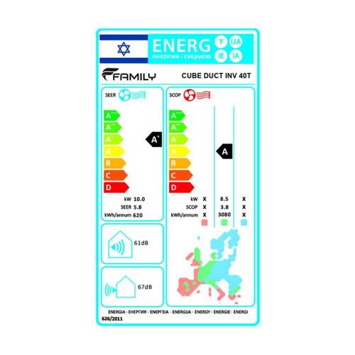 מזגן מיני מרכזי Family Cube Duct INV 40T 34000BTU