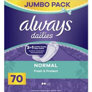 מגני תחתון נורמל עם ניחוח | 70 יחידות | always dailies Normal Fresh & Protect |