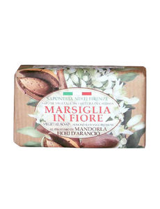 סבון מוצק טבעי בניחוח שקדים ותפוז | Marsiglia In Fiore Vegetal Soap | Almond & Orange Bloosom | מבית נסטי דנטה