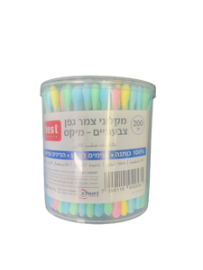מקלוני צמר גפן | צבעוניים | מיקס | 200 יחידות
