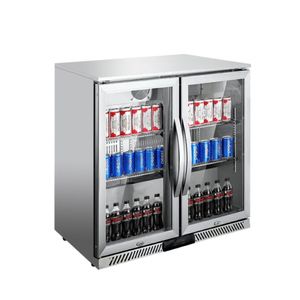 מקרר בר נירוסטה 2 דלתות זכוכית