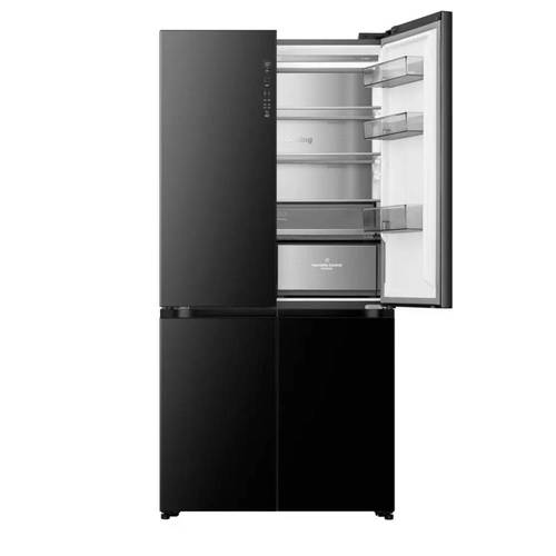 מקרר 4 דלתות 591 ליטר Hisense RQ84BG QZero זכוכית שחורה
