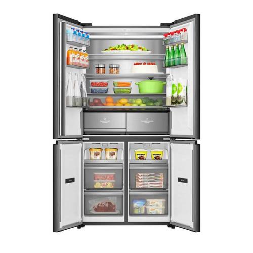 מקרר 4 דלתות 591 ליטר Hisense RQ84BG QZero זכוכית שחורה