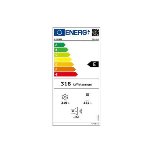 מקרר 4 דלתות 591 ליטר Hisense RQ84BG QZero זכוכית שחורה