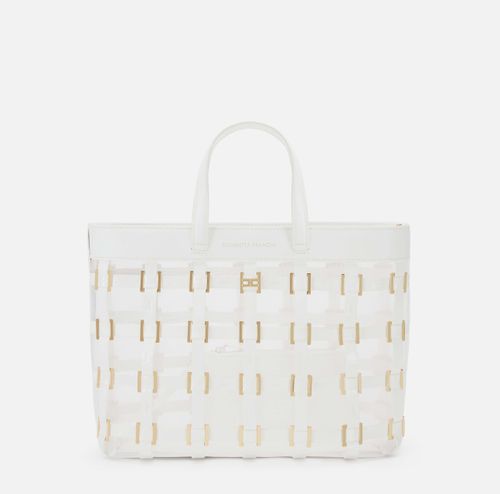 Mesh small tote bag with rings