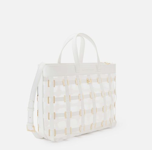 Mesh small tote bag with rings