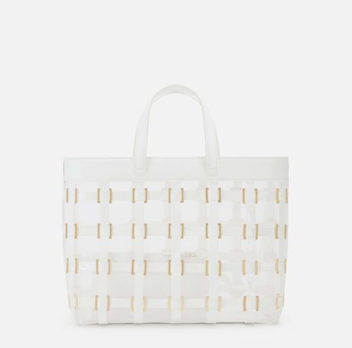 Mesh small tote bag with rings