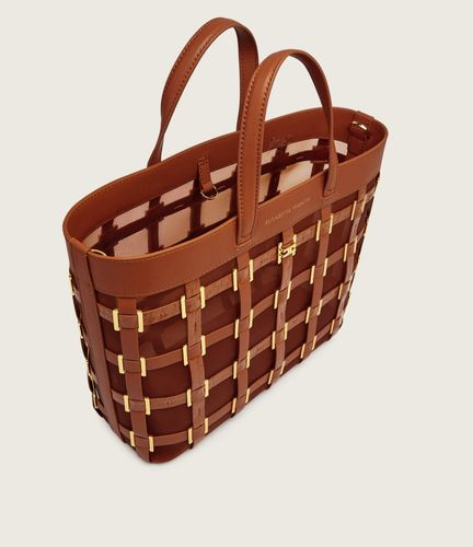 Mesh small tote bag with rings
