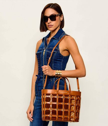 Mesh small tote bag with rings