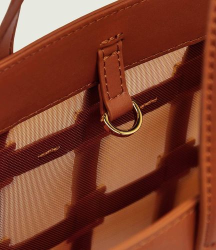 Mesh small tote bag with rings