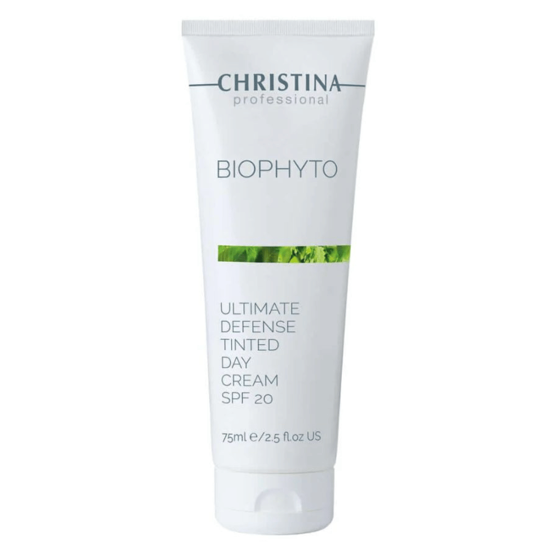 קרם יום להגנה דמי מייקאפ Ultimate Defense Tinted Day Cream SPF 20 בגודל 75 מ"ל מסדרת ביו פיטו - כריסטינה | CHRISTINA