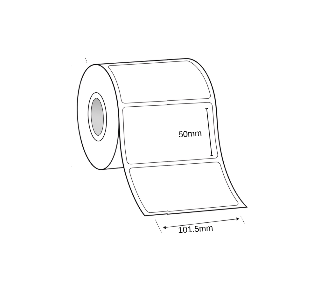 גליל מדבקות תרמיות מופרדות ‏101.5x50mm להדפסה ישירה