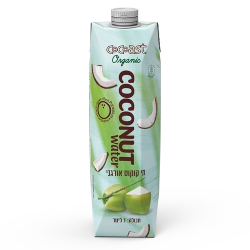 קרטון מי קוקוס אורגני (12 יחידות*1 ליטר) COCOAST