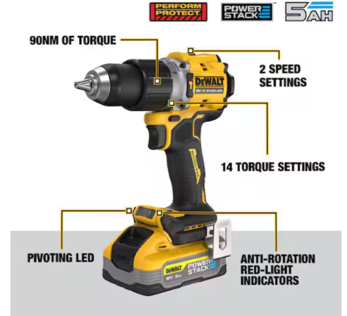 סט כלים נטען מקצועי 20V מברגה+מקדחה+מולטיטול+מסור חרב+2 סוללות 4Ah ומטען+תיק DEWALT