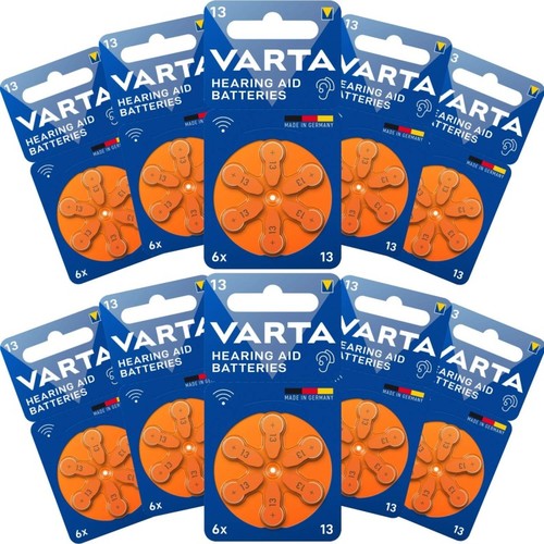 מארז 60 סוללות למכשיר שמיעה מידה 13  VARTA PR48 