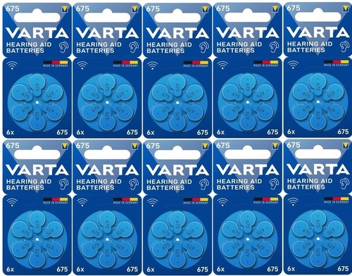 מארז 60 סוללות למכשיר שמיעה מידה 675 VARTA V675  