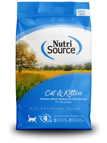 נוטרי סורס חתול בוגר וגור עוף סלמון וכבד | NutriSource Cat & Kittens Chicken Salmon & Liver For Cats