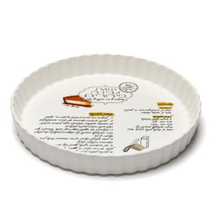 תבנית אפייה פאי פורצלן עם מתכון לעוגת גבינה פירורים 