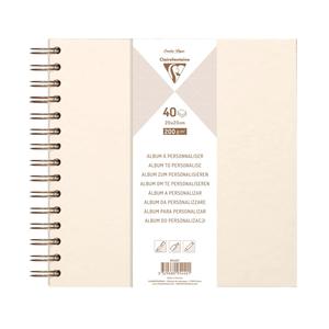 אלבום סליל כריכה קשה 40 דפים 20/20 ס"מ צבע קרם