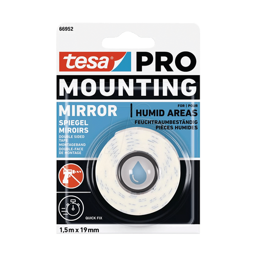 סרט דו צדדי למראות Tesa PRO 66952 לבן / רוחב 19 מ