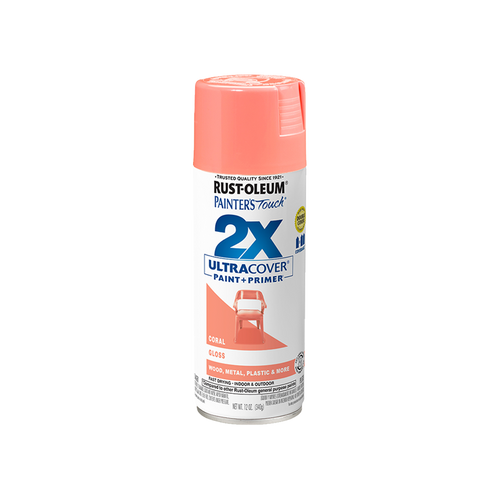 ספריי צבע 2X ורוד קורל מבריק / 340 גרם