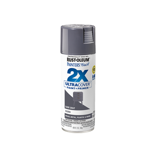 ספריי צבע 2X אפור כהה מבריק / 340 גרם