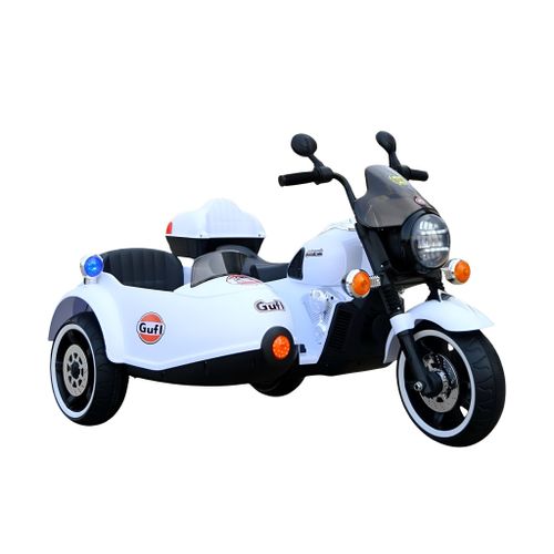 אופנוע חשמלי זוגי לילדים 12V עם סירת צד | אופנוע ממונע לילדים בעיצוב יוקרתי