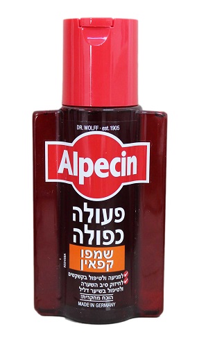 שמפו קפאין | פעולה כפולה | 200 מ"ל | אלפצין | 