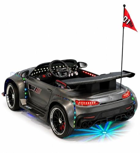 מכונית מרצדס ספורט GTR דריפט 24V לילדים בעיצוב יוקרתי - אפור מטאלי