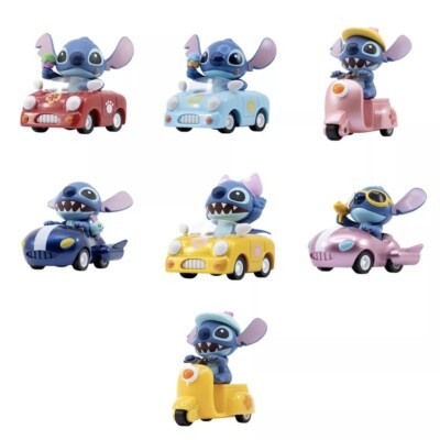 YuMe Disney Stitch Zoom Hero Series Pull and Drop Figure Car — יו-מי דיסני סטיץ' Zoom Hero סדרת רכב משיכה והפלה